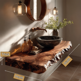 Kelvion Live Edge Solid Wood Floating Bathroom Vanity SPA514203 - Timberustic Floating Bathroom Vanity