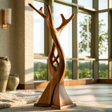 Knotspire Handcrafted Sculpted Solid Wood Tree Coat Rack