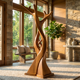 Knotspire Handcrafted Sculpted Solid Wood Tree Coat Rack