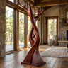 Knotspire Handcrafted Sculpted Solid Wood Tree Coat Rack