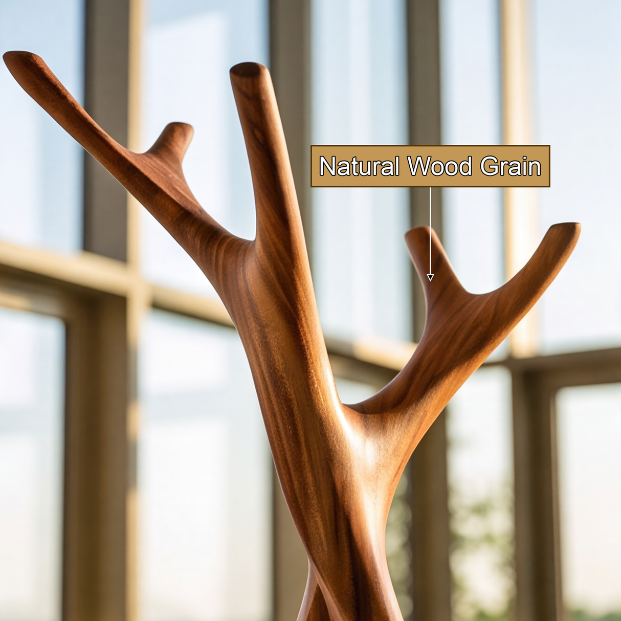 Knotspire Handcrafted Sculpted Solid Wood Tree Coat Rack