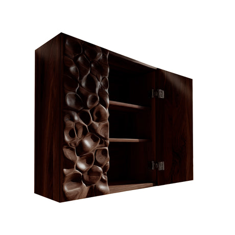 Korren Sculpted Solid Wood Floating Bathroom Cabinet