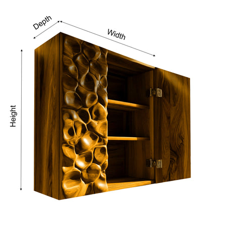 Korren Sculpted Solid Wood Floating Bathroom Cabinet