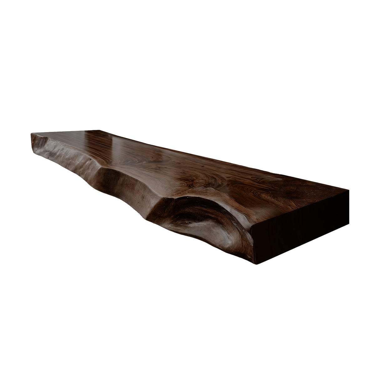 Korvane Live Edge Solid Wood Floating Bathroom Vanity Dark Walnut - Timberustic Floating Bathroom Vanity