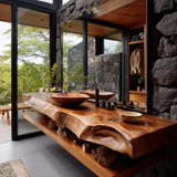 Korvane Live Edge Solid Wood Floating Bathroom Vanity - Timberustic Floating Bathroom Vanity