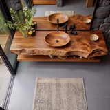 Korvane Live Edge Solid Wood Floating Bathroom Vanity - Timberustic Floating Bathroom Vanity