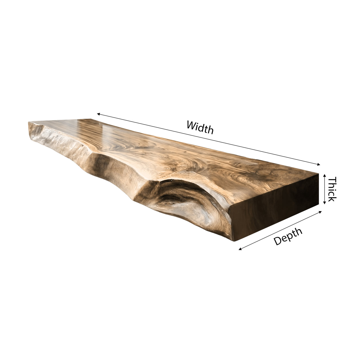 Korvane Live Edge Solid Wood Floating Bathroom Vanity - Timberustic Floating Bathroom Vanity