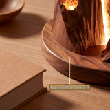 Korveth Sculpted Solid Wood Mountain Table Lamp