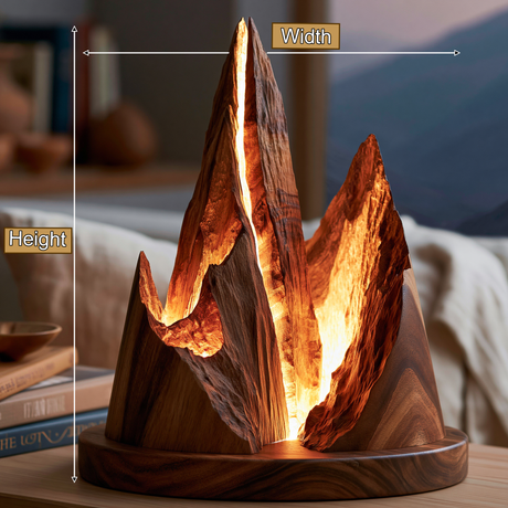 Korveth Sculpted Solid Wood Mountain Table Lamp - Timberustic Table Lamp