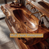 Larevyn Live Edge Solid Wood Floating Bathroom Vanity with Integrated Sink SPA364436 - Timberustic Floating Bathroom Vanity with Integrated Sink