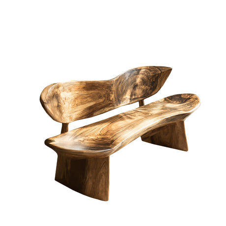 Leafform Solis Solid Wood Outdoor Bench Natural Oak - Timberustic Bench