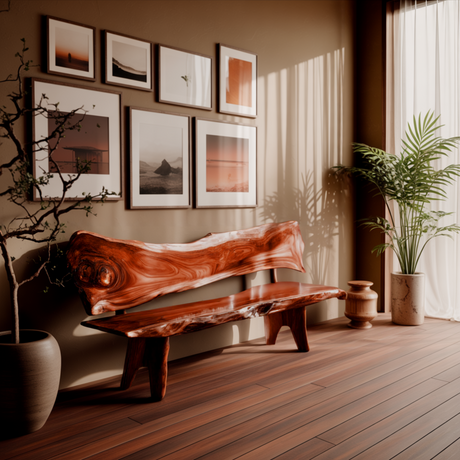 Leafwave Live Edge Indoor Bench - Timberustic Bench