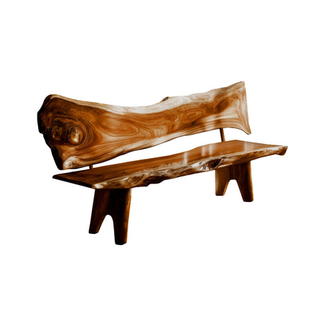 Leafwave Live Edge Indoor Bench Brown - Timberustic Bench