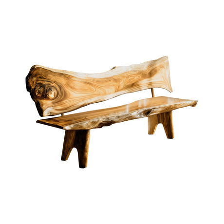 Leafwave Live Edge Indoor Bench Natural Oak - Timberustic Bench