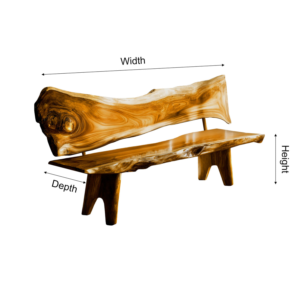 Leafwave Live Edge Indoor Bench - Timberustic Bench