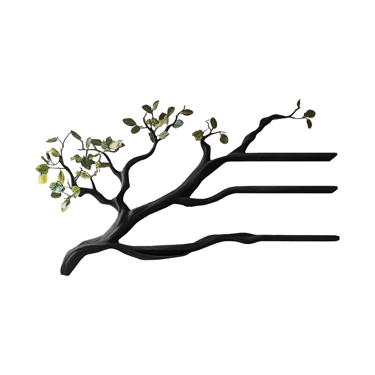 Lignara Live Edge Solid Wood Tree-Inspired Bookshelf Black - Timberustic Tree Bookshelf