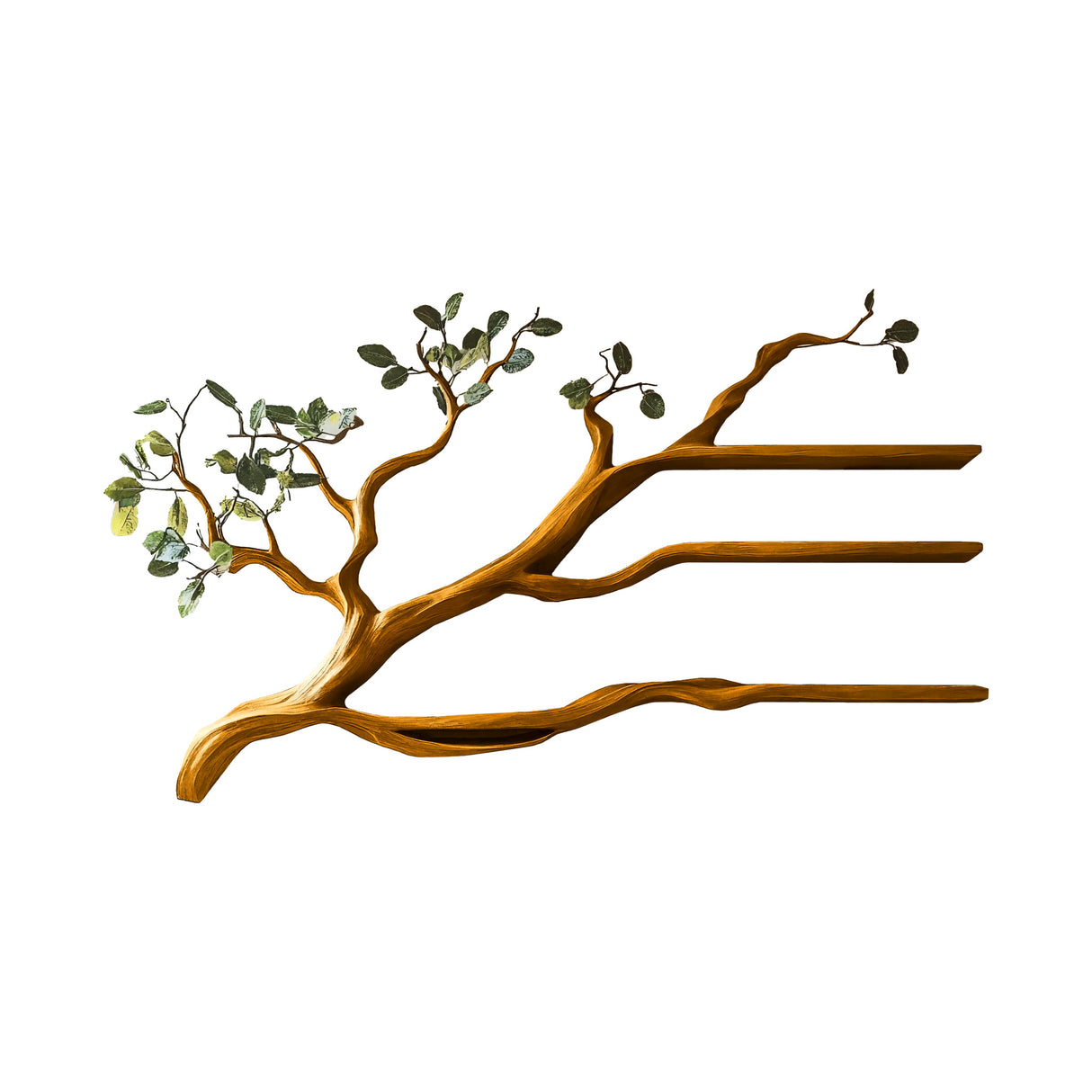 Lignara Live Edge Solid Wood Tree-Inspired Bookshelf Teak - Timberustic Tree Bookshelf