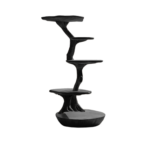 Lignum Sculpted Solid Wood Tree-Inspired Cat Tree Shelf Black - Timberustic Tree-Inspired Cat Tree Shelf