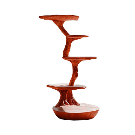 Lignum Sculpted Solid Wood Tree-Inspired Cat Tree Shelf Mahogany - Timberustic Tree-Inspired Cat Tree Shelf
