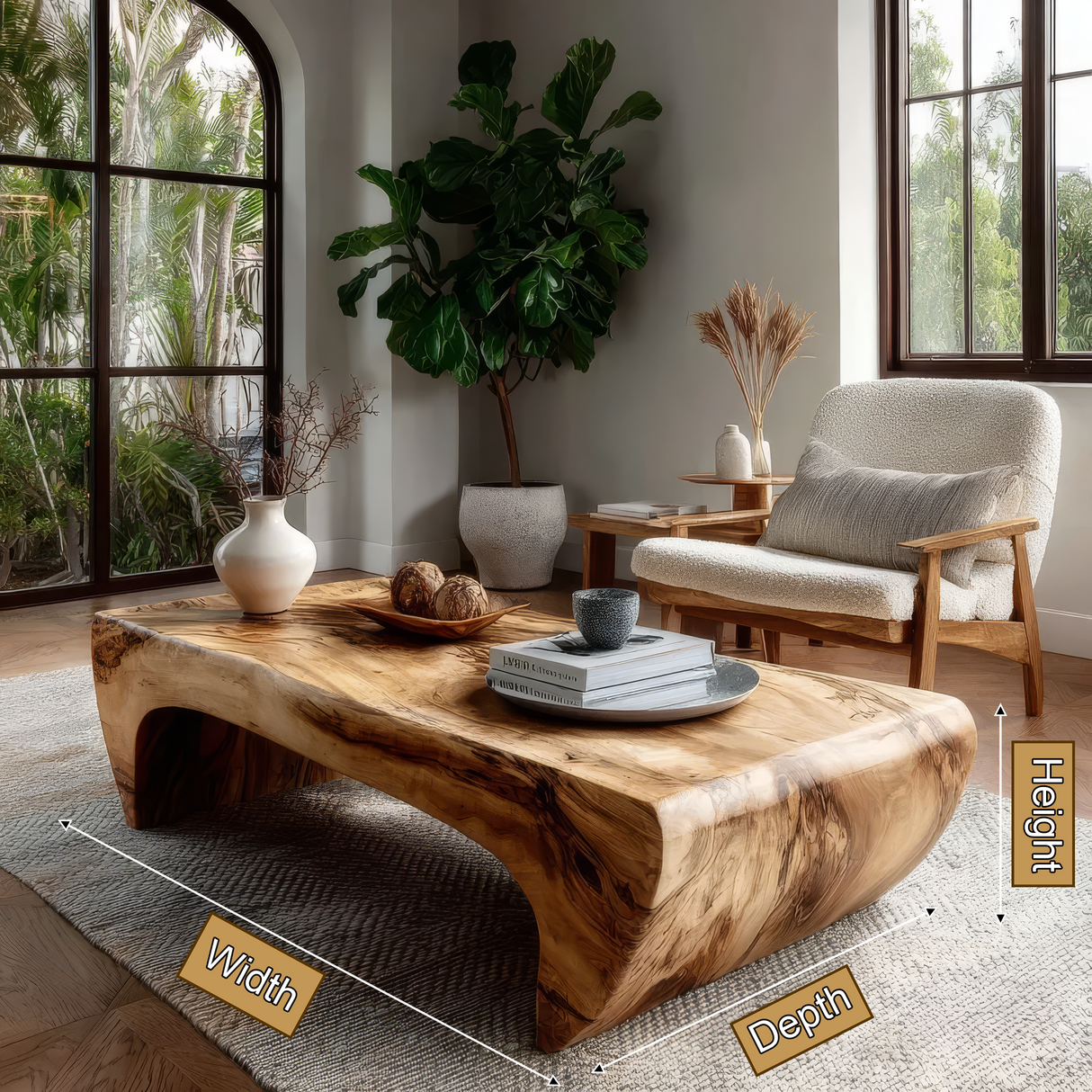 Liora Live Edge Solid Wood Coffee Table SPA897235 - Timberustic Coffee Table