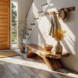 Liora Modern Rustic Live Edge Solid Wood Bench