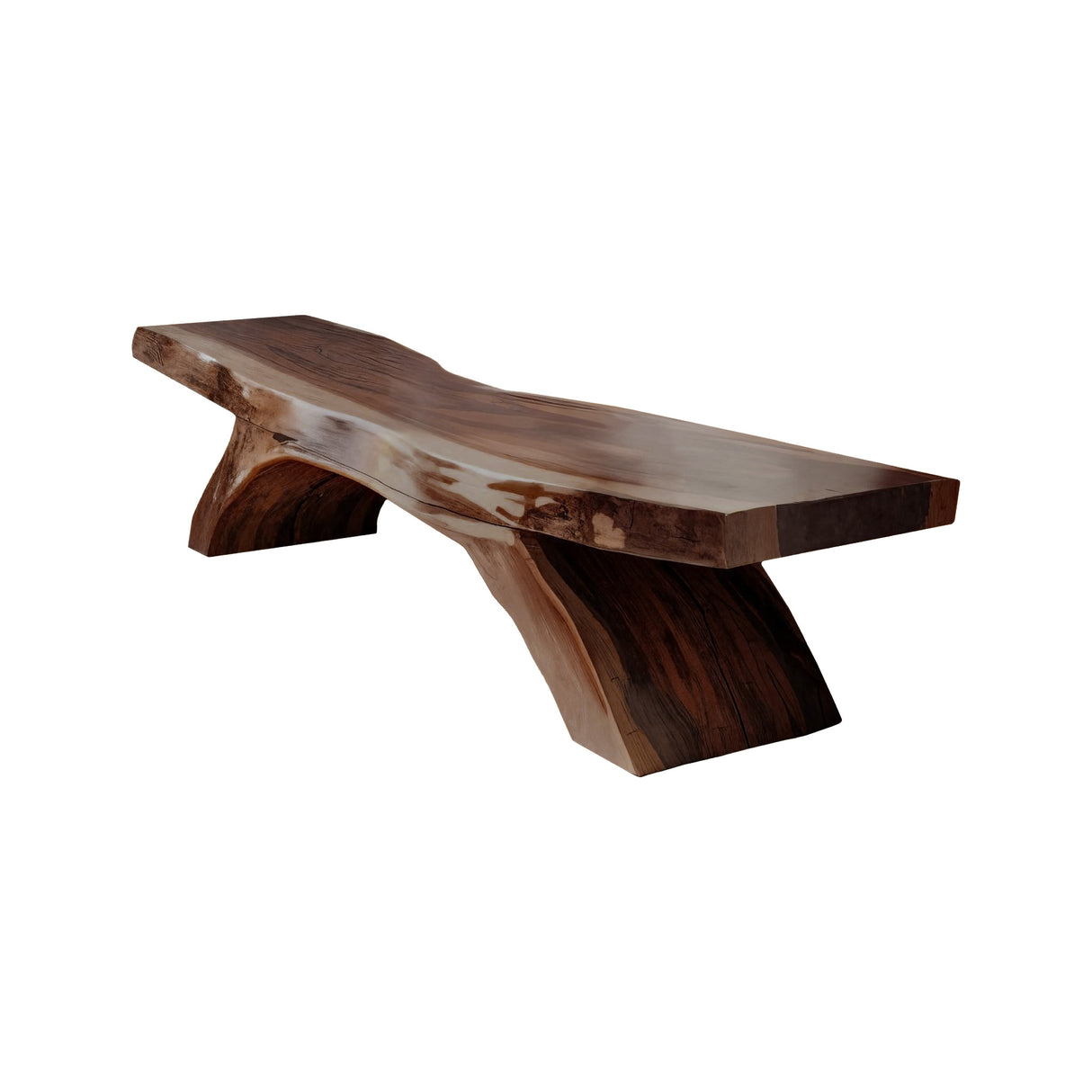 Liora Modern Rustic Live Edge Solid Wood Bench