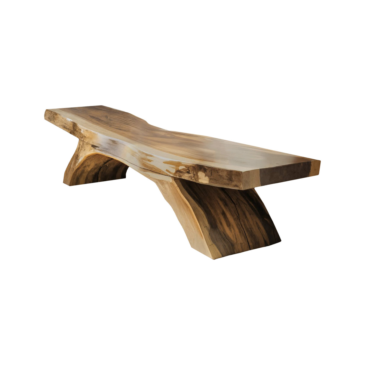 Liora Modern Rustic Live Edge Solid Wood Bench