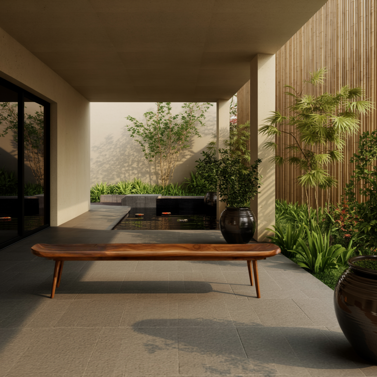 Liora Organic Modern Solid Wood Indoor Bench