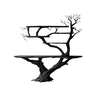 Liorath Live Edge Solid Wood Console Table with Shelves Black - Timberustic Console Table with Shelves