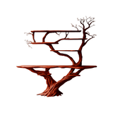 Liorath Live Edge Solid Wood Console Table with Shelves Mahogany - Timberustic Console Table with Shelves