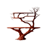 Liorath Live Edge Solid Wood Console Table with Shelves Mahogany - Timberustic Console Table with Shelves