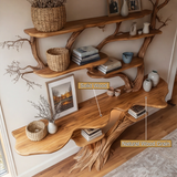 Liorath Live Edge Solid Wood Console Table with Shelves - Timberustic Console Table with Shelves