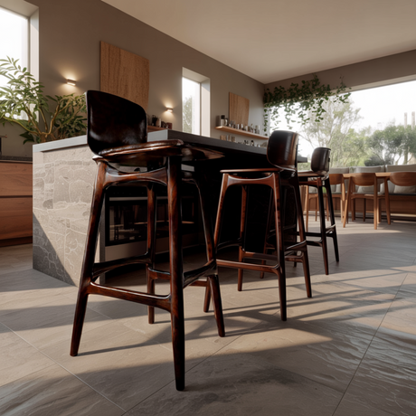 Lioren Arc Solid Wood Bar Stool - Timberustic Bar Stool