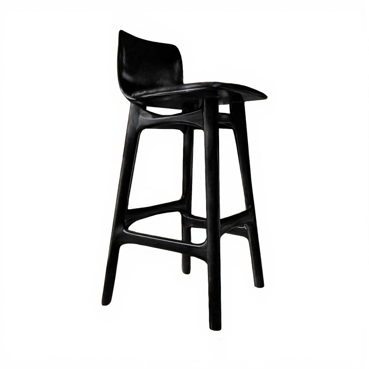 Lioren Arc Solid Wood Bar Stool Black - Timberustic Bar Stool