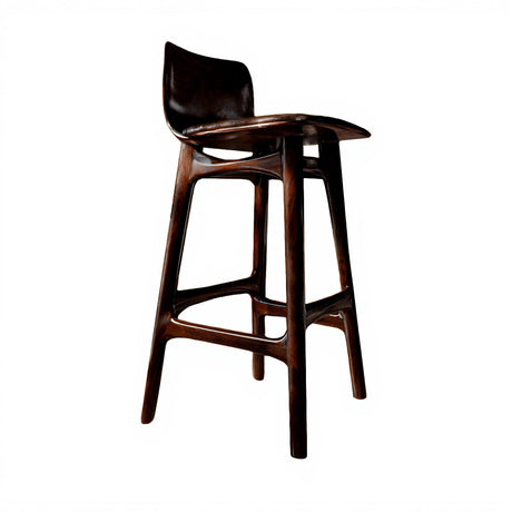 Lioren Arc Solid Wood Bar Stool Dark Walnut - Timberustic Bar Stool