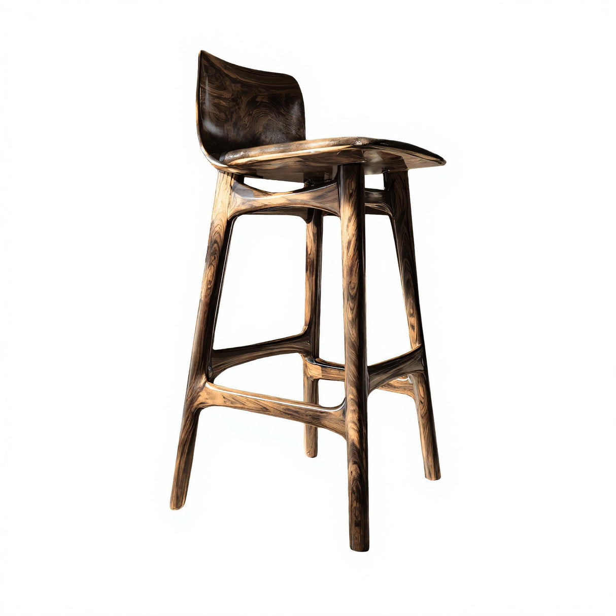 Lioren Arc Solid Wood Bar Stool Natural Oak - Timberustic Bar Stool