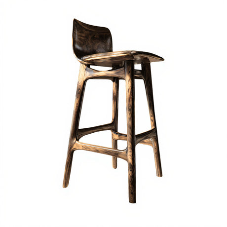 Lioren Arc Solid Wood Bar Stool Natural Oak - Timberustic Bar Stool
