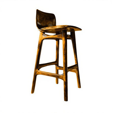 Lioren Arc Solid Wood Bar Stool Teak - Timberustic Bar Stool