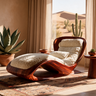 Lioren Handcrafted Sculpted Solid Wood Chaise Lounge