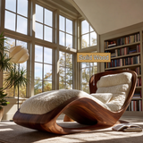 Lioren Handcrafted Sculpted Solid Wood Chaise Lounge