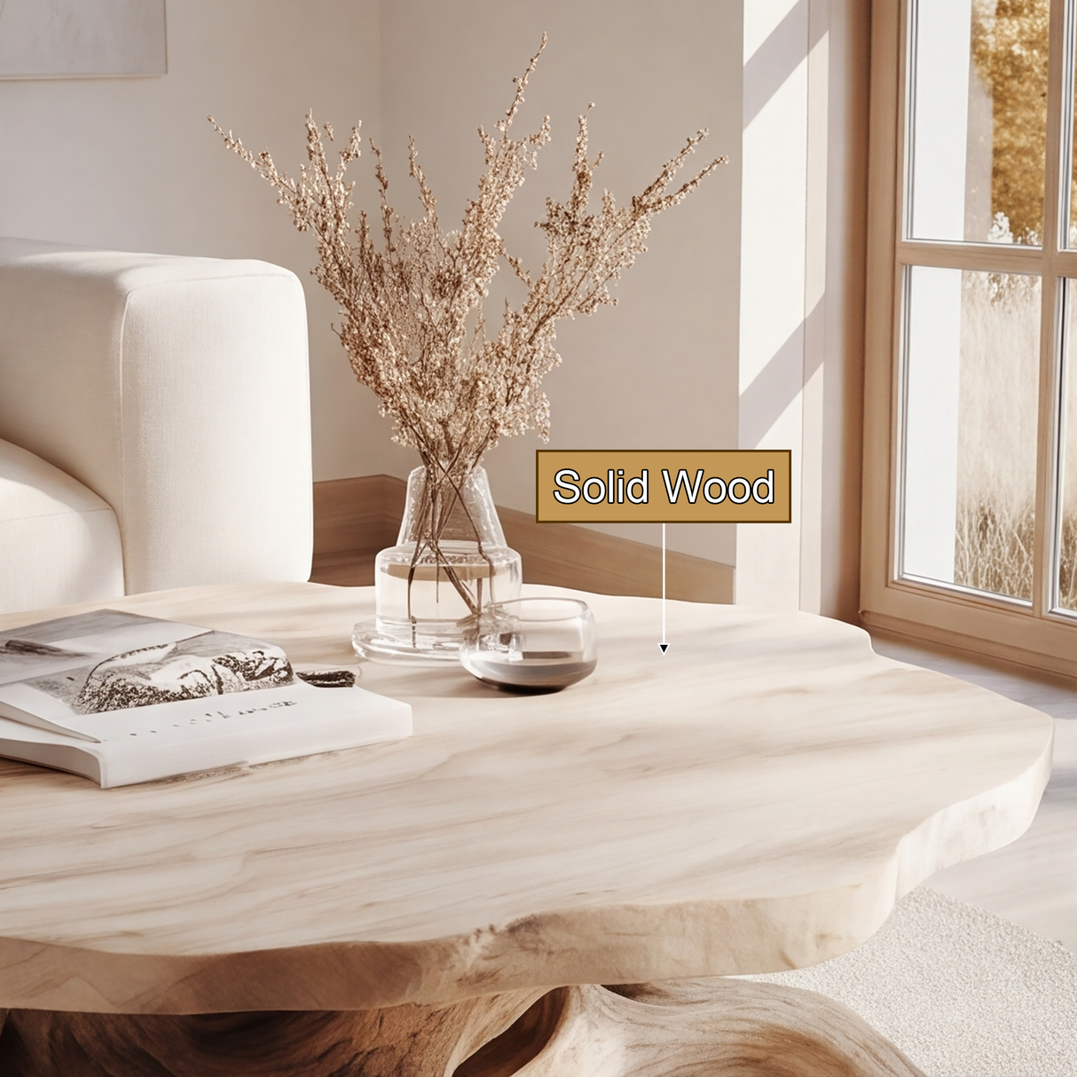 Lioren Live Edge Solid Wood Coffee Table SPA825733 - Timberustic Coffee Table