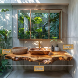 Lioren Live Edge Solid Wood Floating Bathroom Vanity SPA318184 - Timberustic Floating Bathroom Vanity