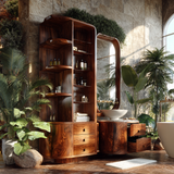 Lioren Sculpted Solid Wood Bathroom Cabinet - Timberustic Bathroom Cabinet