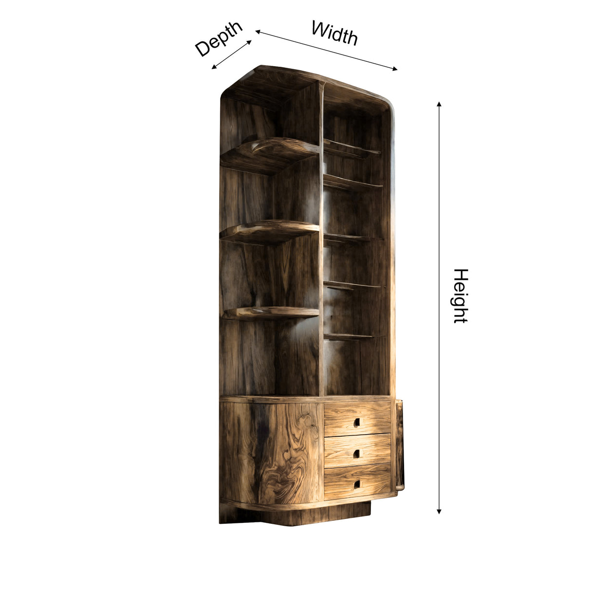 Lioren Sculpted Solid Wood Bathroom Cabinet - Timberustic Bathroom Cabinet