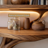 Lioren Sculpted Solid Wood Console Table with Shelves - Timberustic Console Table with Shelves