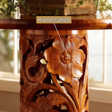 Lioren Sculpted Solid Wood Pedestal Stand - Timberustic Pedestal Stand