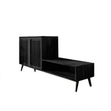 Lioren Solid Wood Entryway Bench with Storage and Low Cabinet Black - Timberustic Entryway Bench with Storage