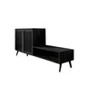 Lioren Solid Wood Entryway Bench with Storage and Low Cabinet Black - Timberustic Entryway Bench with Storage