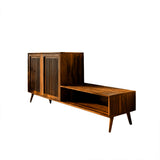 Lioren Solid Wood Entryway Bench with Storage and Low Cabinet Brown - Timberustic Entryway Bench with Storage