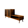 Lioren Solid Wood Entryway Bench with Storage and Low Cabinet Brown - Timberustic Entryway Bench with Storage
